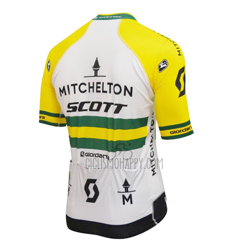 Micheliton Scott Cycling Jersey Bib Short 2018 Men Short Sleeve White